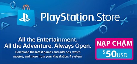 Thẻ PlayStation PSN 50$ (US) - Nạp chậm