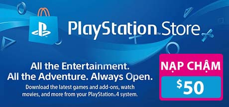 Thẻ PlayStation PSN 50$ (US) - Nạp chậm
